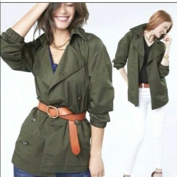 CABI Double Breasted Trench Coat Cotton Pockets - Picture 5 of 5